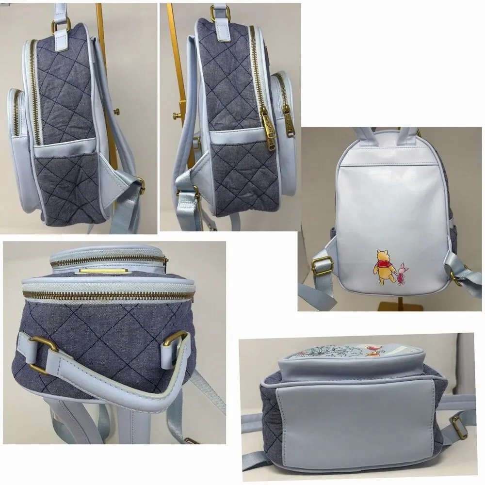 Loungefly Disney Winnie the Pooh Quilted Denim Sketch Mini Backpack